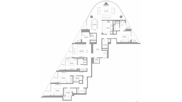 Apartment floor plan, 4 bedrooms in Skyvue Stellar No. 11015 (2D)