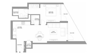 Apartment floor plan, 1 bedroom in Skyvue Stellar No. 11007